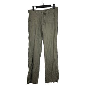Melissa Odabash Green Flowy Drawstring Linen Pants Size Medium